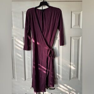 Purple wrap dress